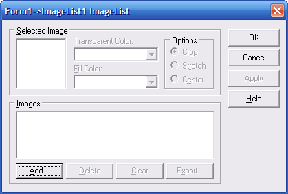 Окно редактора ImageList