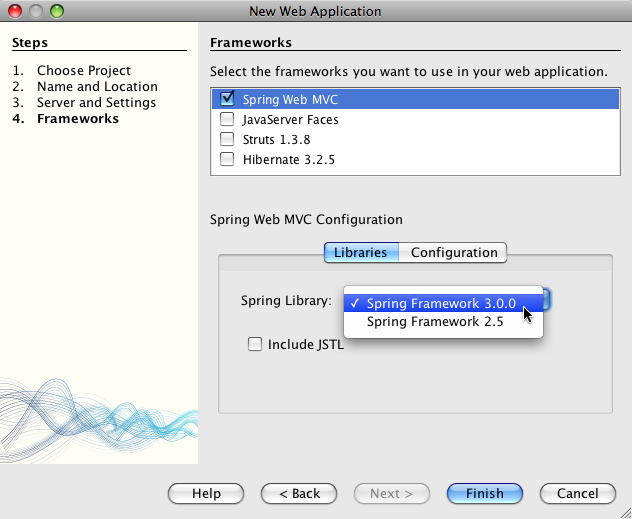 Spring Web MVC отображается на панели Frameworks