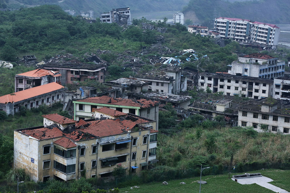 Разрушенный после землетрясения Бэйчуань.